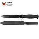 Rakúsky Bojový nôž Dýka s pílkou čierny Tactical Knife BH