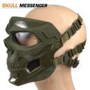 Airsoft maska SKULL MESSENGER OD Green Tactical + zapínanie pre FAST helmu