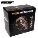 Airsoft maska SKULL MESSENGER Black Tactical + zapínanie pre FAST helmu