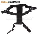 Airsoft maska SKULL MESSENGER Black Tactical + zapínanie pre FAST helmu