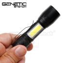 GENETIC Systems Mini LED Q5 COB USB svietidlo Zoom Mini Flashlite