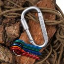 Karabínka 8,2cm so zámkom Aluminum Carabiner Charcoal