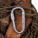 Karabínka 8,2cm so zámkom Aluminum Carabiner Charcoal