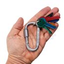 Karabínka 8,2cm so zámkom Aluminum Carabiner Charcoal