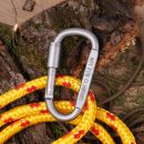 Karabínka 8,2cm so zámkom Aluminum Carabiner Charcoal