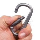 Karabínka 8,2cm so zámkom Aluminum Carabiner Charcoal