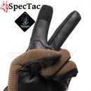 SpecTac SICUREZZA DARK OLIVE taktické rukavice s pravou kožou