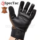 SpecTac SICUREZZA DARK OLIVE taktické rukavice s pravou kožou