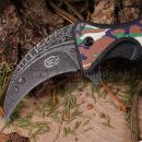 Karambit SCK Camo Spring Assisted nôž s clipom CW-H36