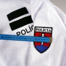 Polícia Mikina biela s nášivkami a suchými zipsami