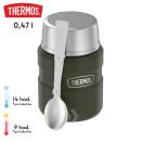 Termoska na jedlo 470ml  THERMOS šálka + lyžica vojenská zelená 173029