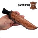 Damaškový nôž Damascus knife Ornament Leather 32674