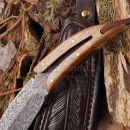 Poľovnícky outdoor nôž LEAF Engraved s puzdrom