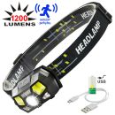 Čelovka STRONG LIGHT 1200 Lumen Senzor USB červené svetlo Headlamp