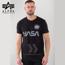 Alpha Industries Tričko Nasa Reflective T black