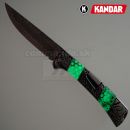 Damaškový nôž Damascus knife Green Mesh HoneyComb Kandar N615