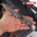 Damaškový nôž Damascus knife Green Mesh HoneyComb Kandar N615