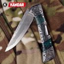 Damaškový nôž Damascus knife Green Mesh HoneyComb Kandar N615