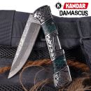 Damaškový nôž Damascus knife Green Mesh HoneyComb Kandar N615