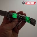 Damaškový nôž Damascus knife Green Mesh HoneyComb Kandar N615