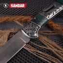 Damaškový nôž Damascus knife Green Mesh HoneyComb Kandar N615