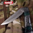 Damaškový nôž Damascus knife Green Mesh HoneyComb Kandar N615