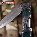 Damaškový nôž Damascus knife Green Mesh HoneyComb Kandar N615