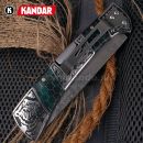 Damaškový nôž Damascus knife Green Mesh HoneyComb Kandar N615