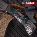 Damaškový nôž Damascus knife Green Mesh HoneyComb Kandar N615