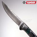 Damaškový nôž Damascus knife Green Mesh HoneyComb Kandar N615