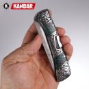 Damaškový nôž Damascus knife Green Mesh HoneyComb Kandar N615