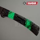 Damaškový nôž Damascus knife Green Mesh HoneyComb Kandar N615