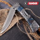 Damaškový nôž Damascus knife Blue Mesh HoneyComb Kandar N614