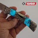 Damaškový nôž Damascus knife Blue Mesh HoneyComb Kandar N614