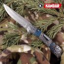 Damaškový nôž Damascus knife Blue Mesh HoneyComb Kandar N614