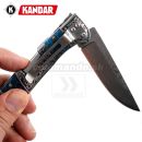 Damaškový nôž Damascus knife Blue Mesh HoneyComb Kandar N614