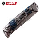 Damaškový nôž Damascus knife Blue Mesh HoneyComb Kandar N614