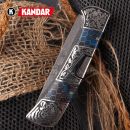 Damaškový nôž Damascus knife Blue Mesh HoneyComb Kandar N614