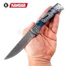 Damaškový nôž Damascus knife Blue Mesh HoneyComb Kandar N614