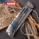 Damaškový nôž Damascus knife Blue Mesh HoneyComb Kandar N614