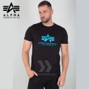 Alpha Industries Tričko Basic black/blue