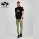 Alpha Industries Tričko Basic Foil Print black/yellow gold