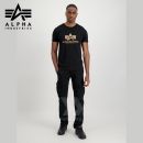 Alpha Industries Tričko Basic Foil Print black/gold