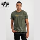 Alpha Industries Tričko Alpha Label T dark olive