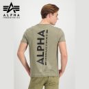 Alpha Industries Tričko Backrprint T olive/black