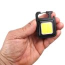 Príručne COB svetlo s batériou a karabínkou Keychain Light USB