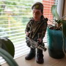 Soldier w Gatling Gun soška vojaka 29cm
