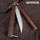 DAMASCUS Fine Wood Motýlik zatvárací nôž 02255
