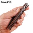 DAMASCUS Fine Wood Motýlik zatvárací nôž 02255