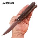DAMASCUS Fine Wood Motýlik zatvárací nôž 02255